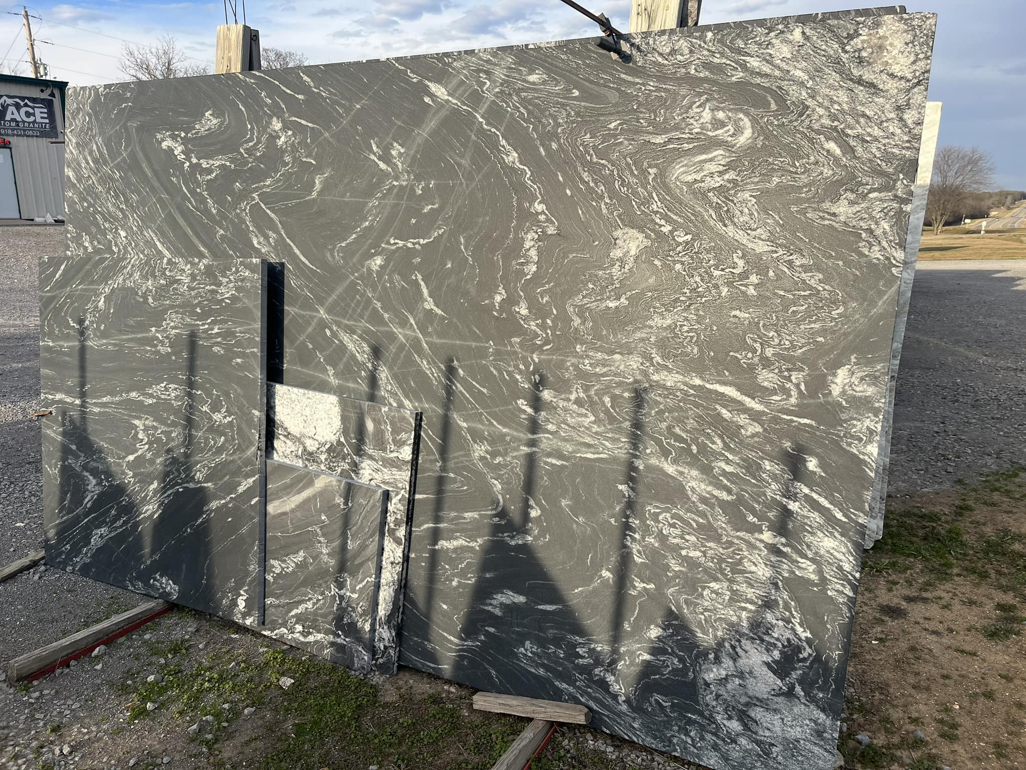 black and white countertop slab
