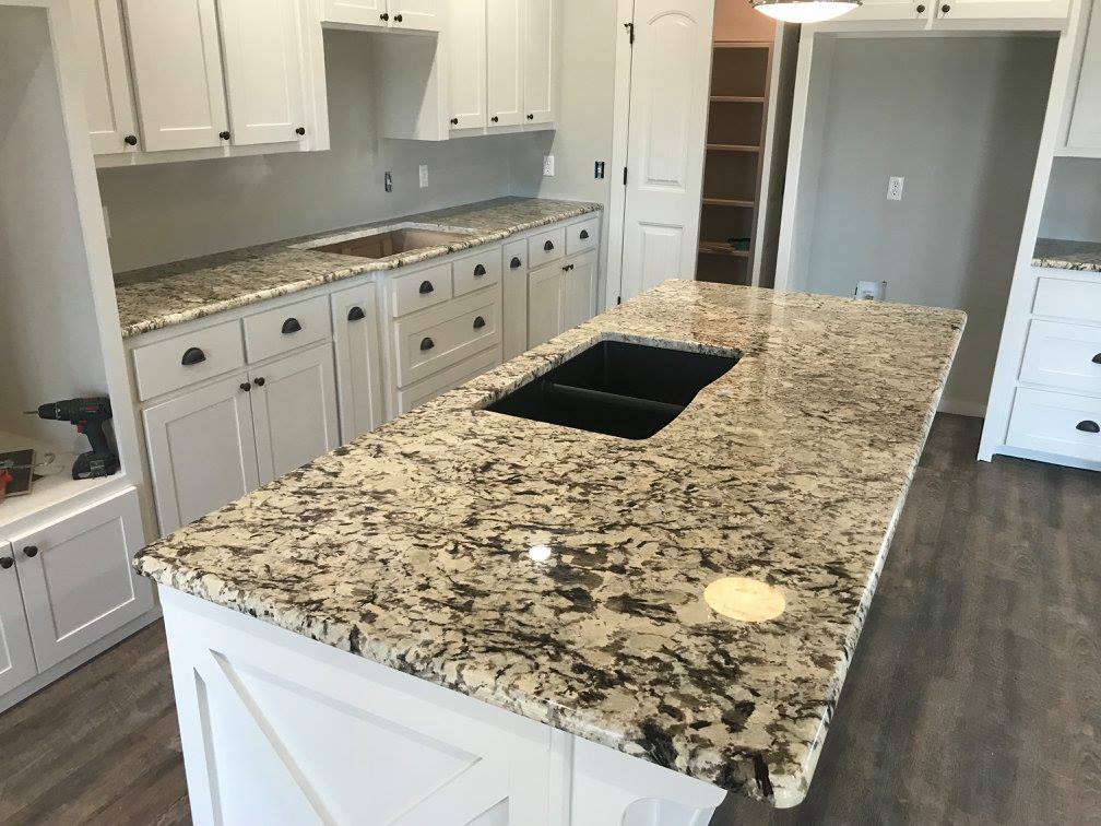 kitchen island with custom counters
