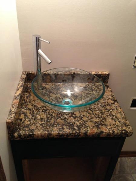 custom bathroom counter and sink
